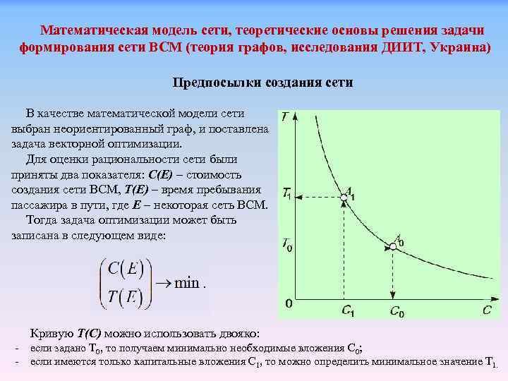 Математическая модель сети, теоретические основы решения задачи формирования сети ВСМ (теория графов, исследования ДИИТ,
