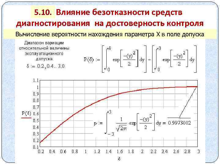 5. 7. 5. 10. Влияние безотказности средств диагностирования на достоверность контроля Вычисление вероятности нахождения