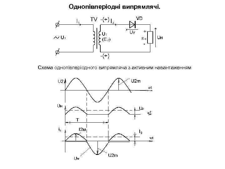 Однопівперіодні випрямлячі. Схема однопівперіодного випрямляча з активним навантаженням 
