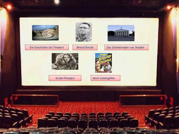 Die Geschichte des Theaters Große Filmstars Bertolt Brecht Das Dramatheater von Shepkin Mein Lieblingsfilm