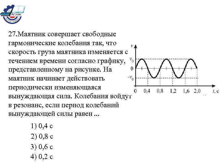 По графику гармонических колебаний определите амплитуду