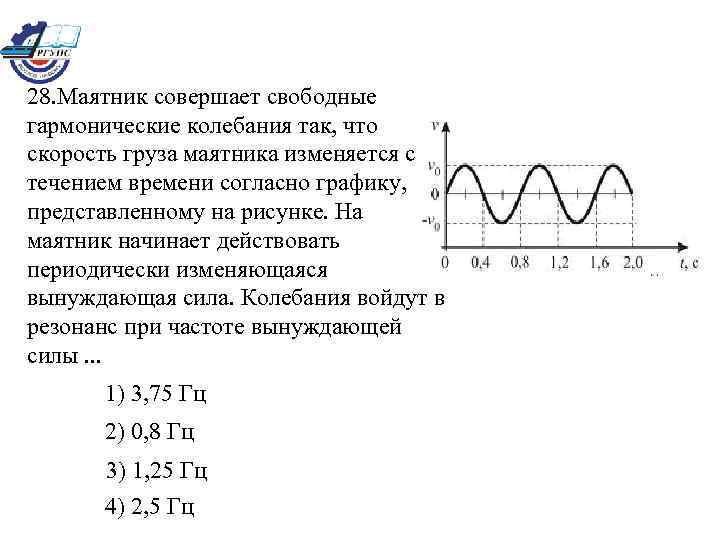 Период колебаний пружинного маятника 1с каким будет период его колебаний если массу груза 2 раза