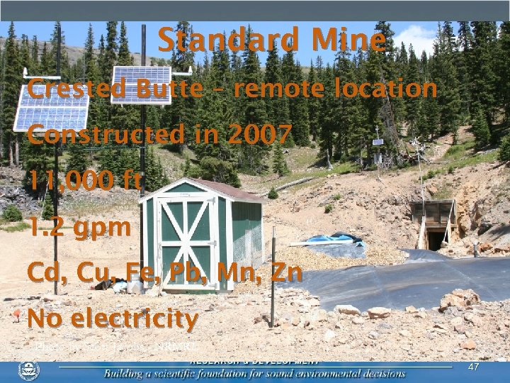 Standard Mine Crested Butte – remote location Constructed in 2007 11, 000 ft 1.