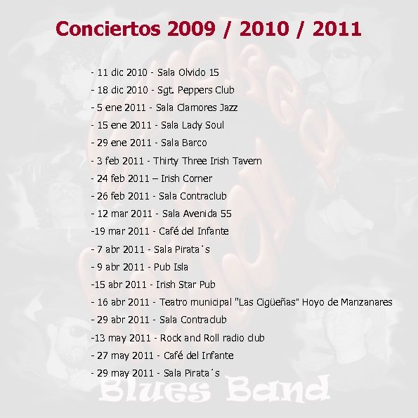 Conciertos 2009 / 2010 / 2011 - 11 dic 2010 - Sala Olvido 15