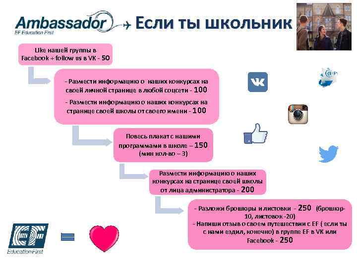 Если ты школьник Like нашей группы в Facebook + follow us в VK -