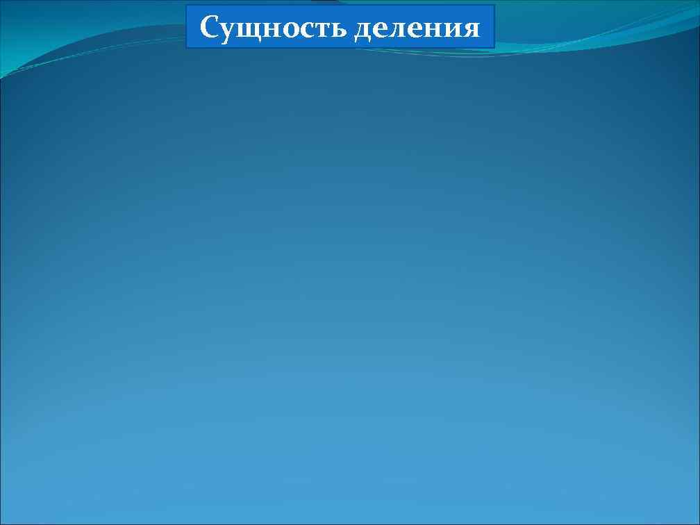 Сущность деления 