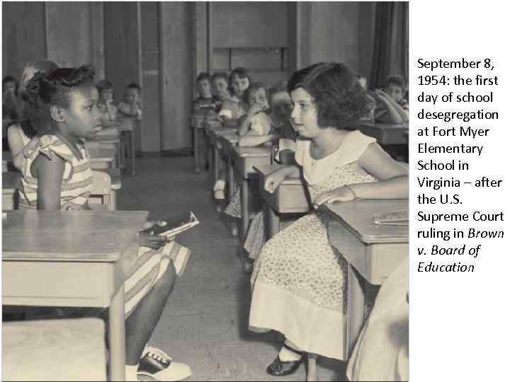 September 8, 1954: the first day of school desegregation at Fort Myer Elementary School