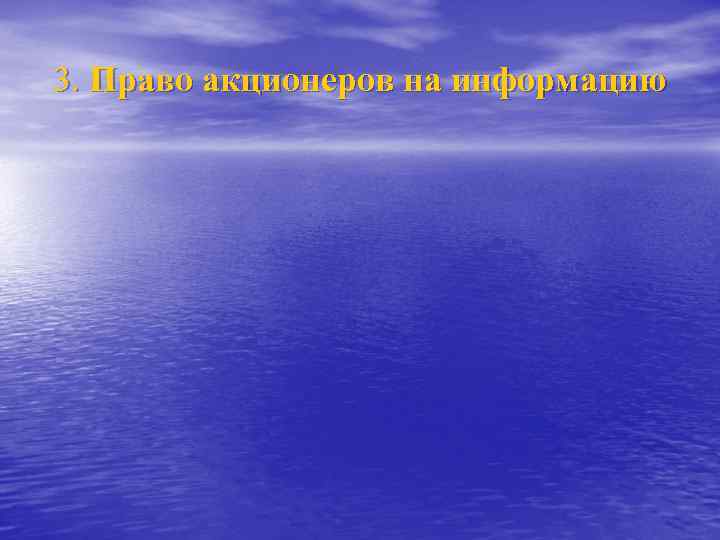 3. Право акционеров на информацию 