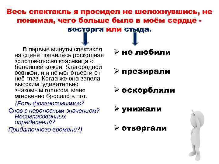 Весь спектакль я просидел не шелохнувшись, не понимая, чего больше было в моём сердце