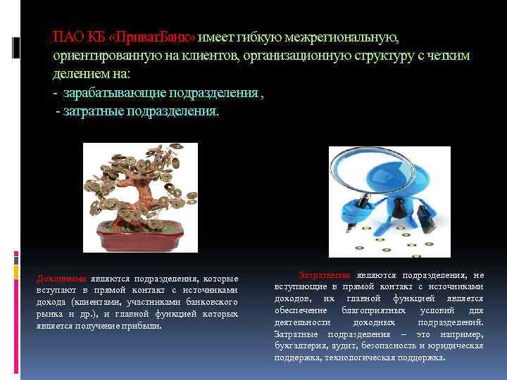 ПАО КБ «Приват. Банк» имеет гибкую межрегиональную, ориентированную на клиентов, организационную структуру с четким