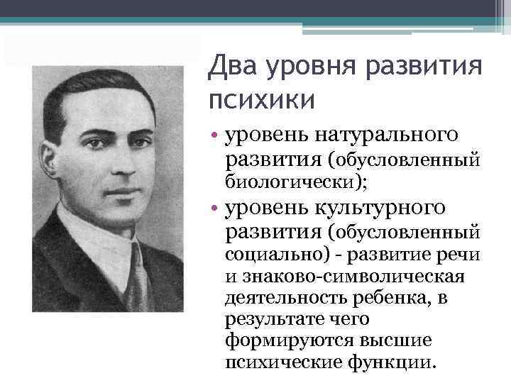 Концепция личности выготского. Теория развития психики Выготского. Автор культурно-исторической концепции развития психики человека. Культурно историческая концепция Выготского.