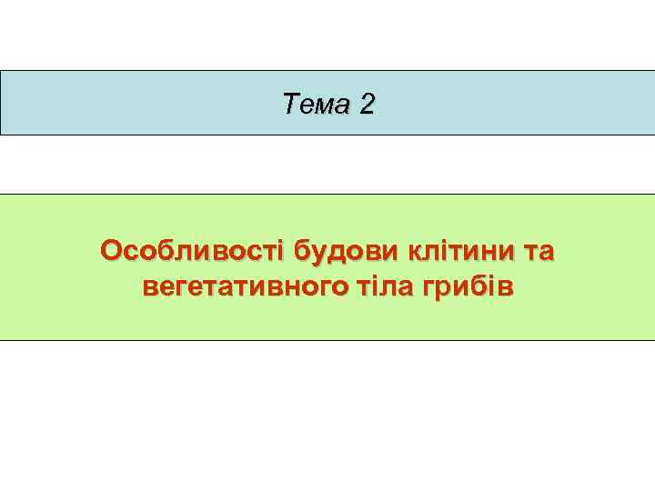 Тема 2 Особливості будови клітини та вегетативного тіла грибів 