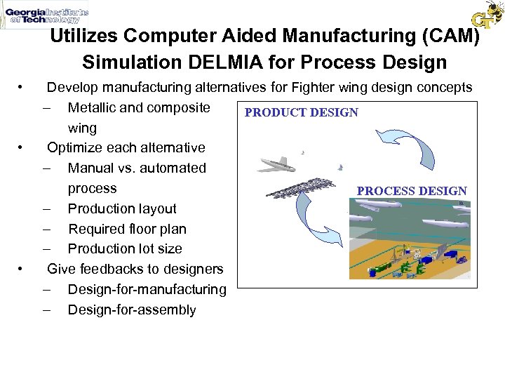 Utilizes Computer Aided Manufacturing (CAM) Simulation DELMIA for Process Design • • • Develop