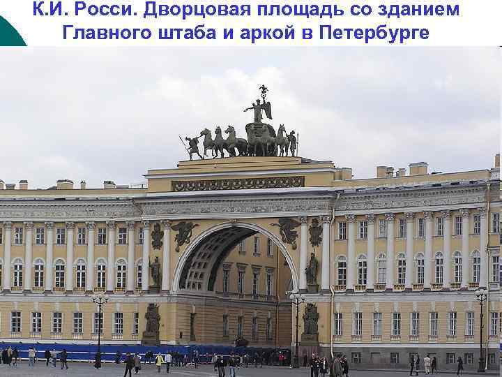 К. И. Росси. Дворцовая площадь со зданием Главного штаба и аркой в Петербурге 