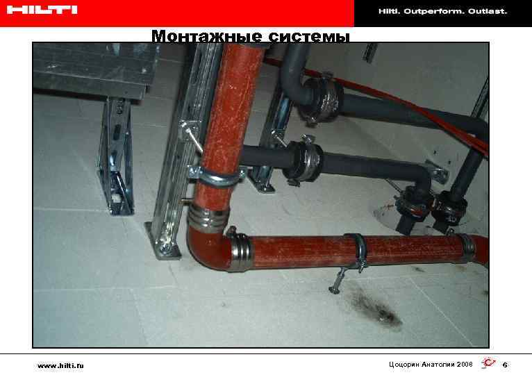 Hilti. Работает лучше. Служит дольше. Монтажные системы www. hilti. ru Цоцорин Анатолии 2008 6