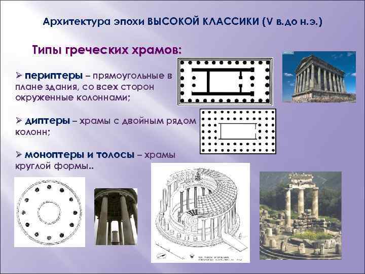 Схемы храмов древней греции