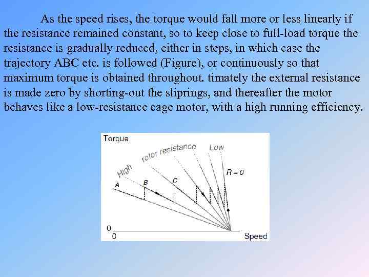 As the speed rises, the torque would fall more or less linearly if the