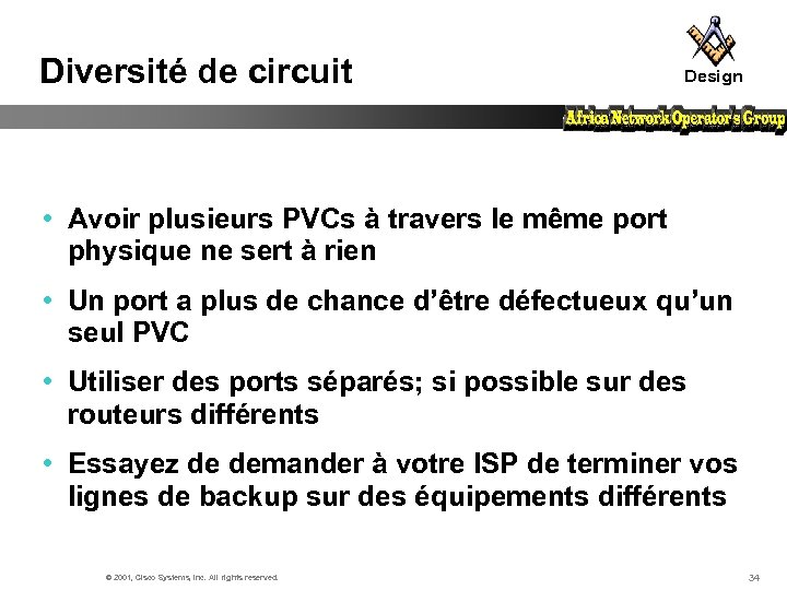 Diversité de circuit Design • Avoir plusieurs PVCs à travers le même port physique