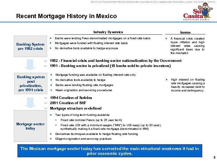 \SNYC 14217Asset. FinABS-Pitch2003OtherLatin AmericaMexicoSu CasitaInvestor Presentation_v 3. ppt - Feb 03 2003 - 12:
