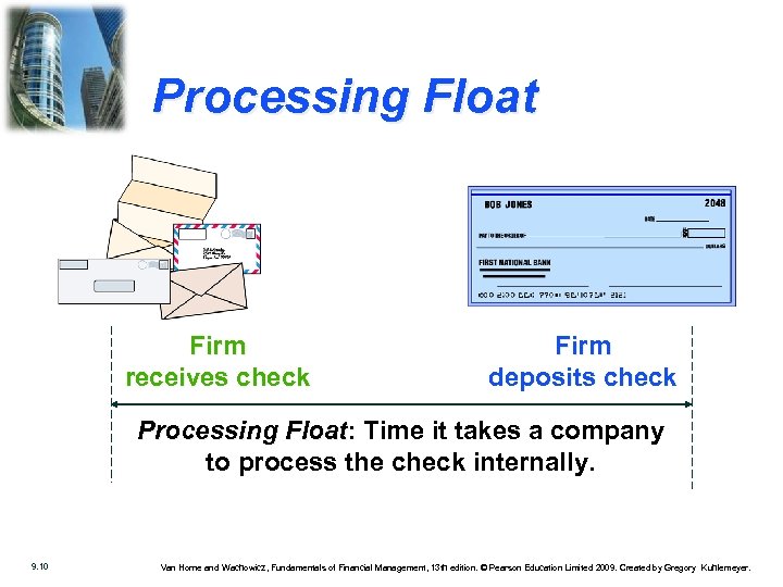 Processing Float Firm receives check Firm deposits check Processing Float: Time it takes a