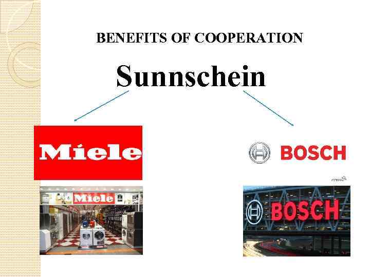 BENEFITS OF COOPERATION Sunnschein 