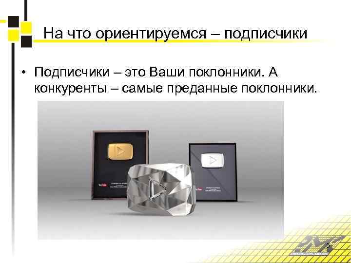 На что ориентируемся – подписчики • Подписчики – это Ваши поклонники. А конкуренты –