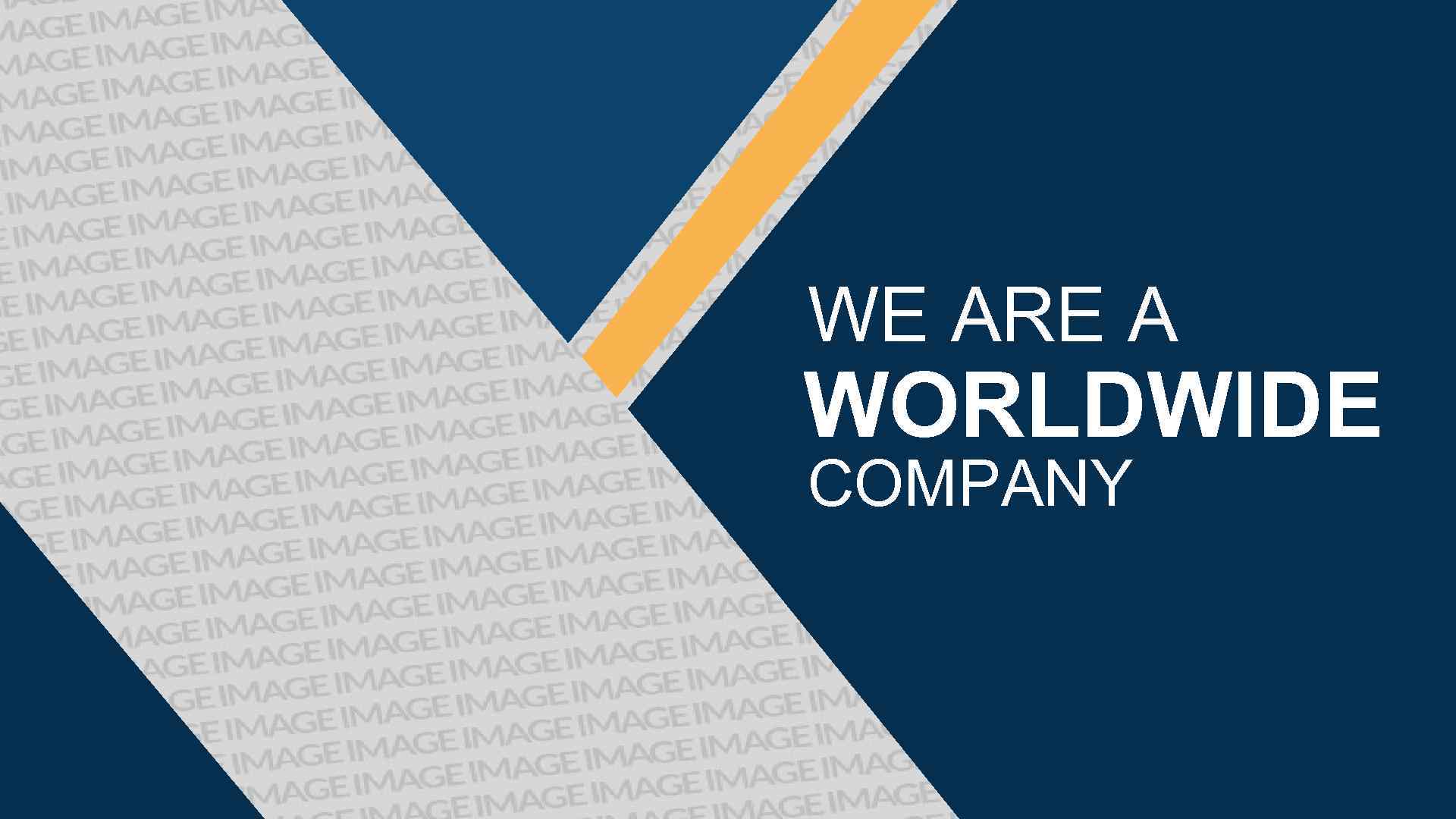 WE ARE A WORLDWIDE COMPANY 