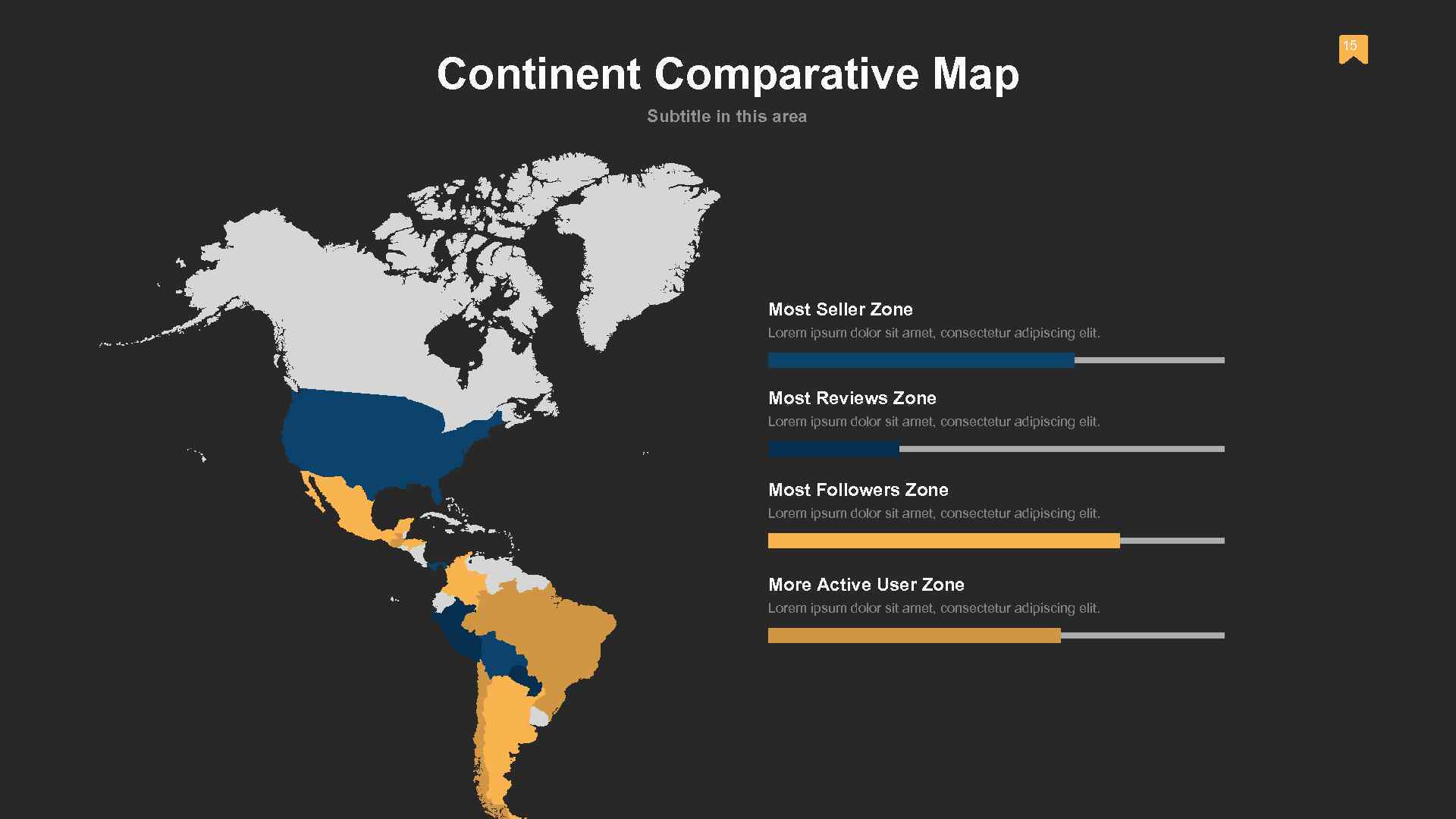 Continent Comparative Map Subtitle in this area Most Seller Zone Lorem ipsum dolor sit