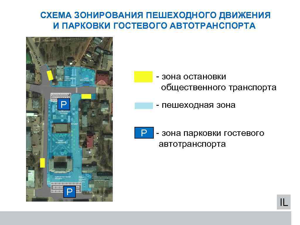 СХЕМА ЗОНИРОВАНИЯ ПЕШЕХОДНОГО ДВИЖЕНИЯ И ПАРКОВКИ ГОСТЕВОГО АВТОТРАНСПОРТА - зона остановки общественного транспорта Р