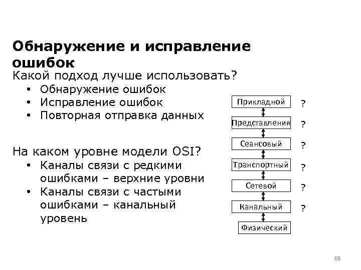 Обнаружение и исправление ошибок Какой подход лучше использовать? • Обнаружение ошибок • Исправление ошибок