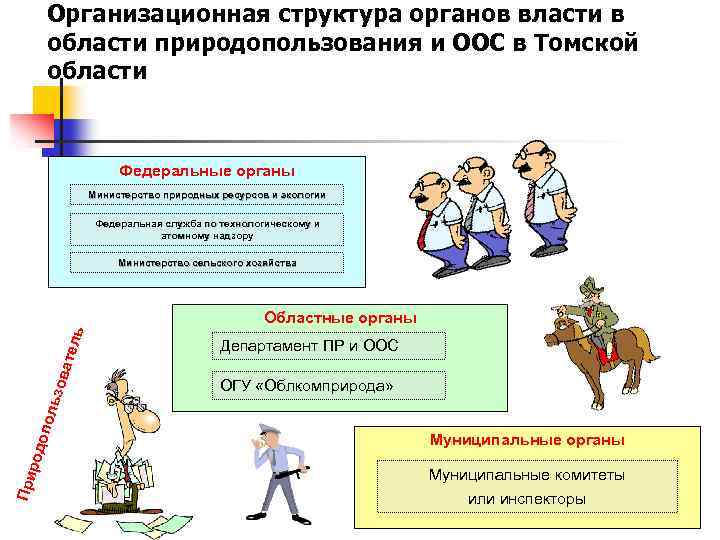 Организационная структура органов власти в области природопользования и ООС в Томской области Федеральные органы