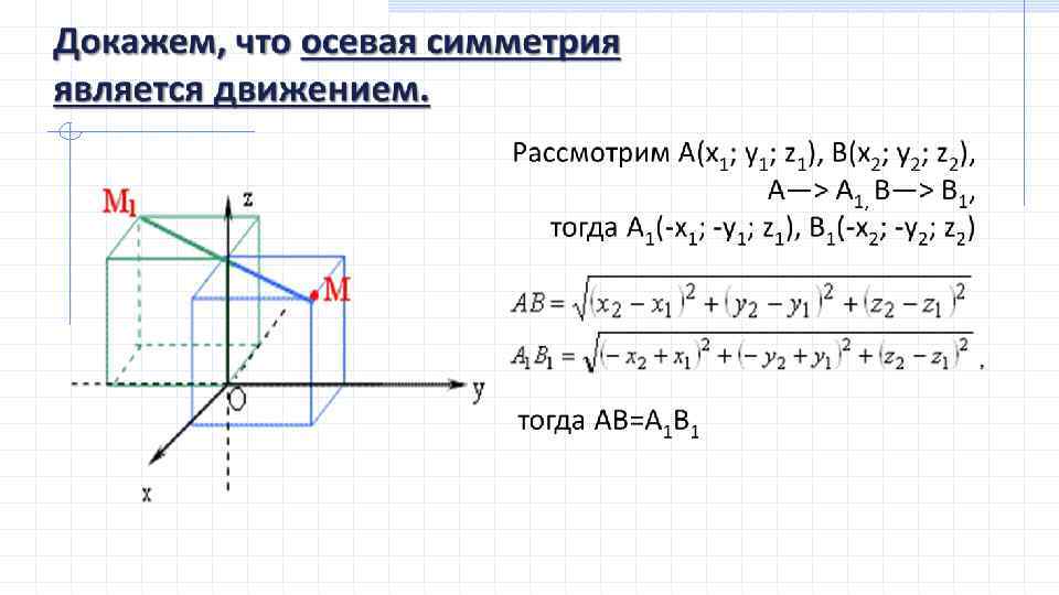 Осевая симметрия движения