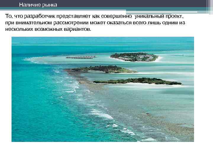Наличие рынка То, что разработчик представляет как совершенно уникальный проект, при внимательном рассмотрении может