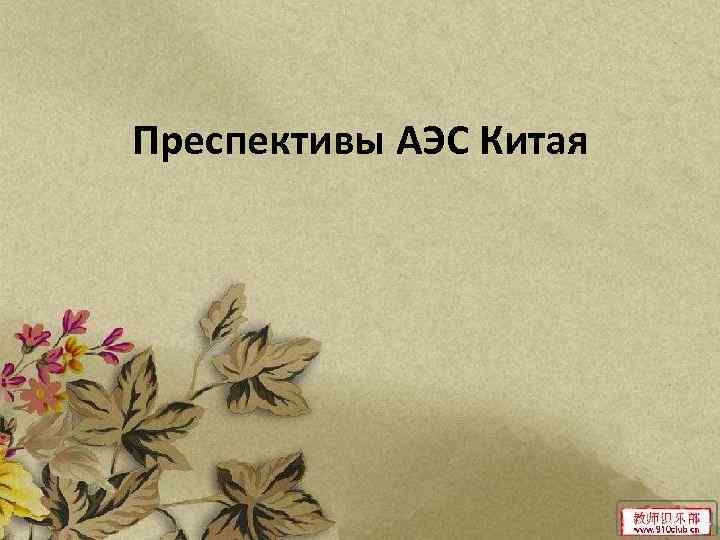 Преспективы АЭС Китая 