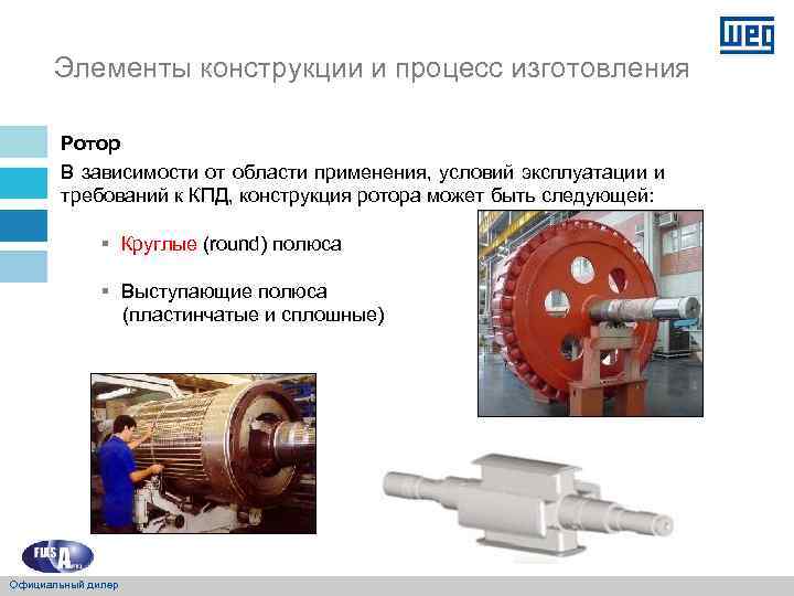 Элементы конструкции и процесс изготовления Ротор В зависимости от области применения, условий эксплуатации и