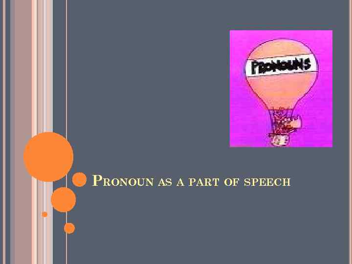 PRONOUN AS A PART OF SPEECH 