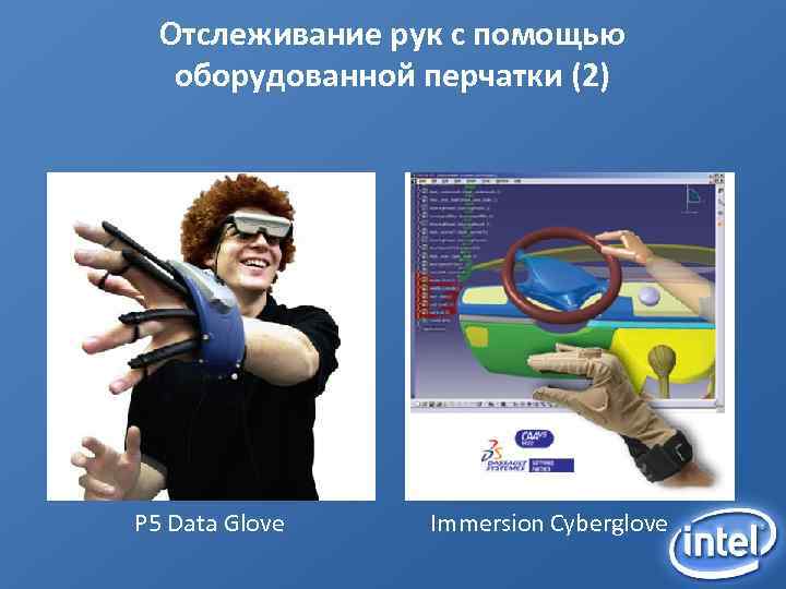 Отслеживание рук с помощью оборудованной перчатки (2) P 5 Data Glove Immersion Cyberglove 