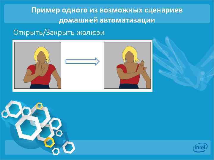 Пример одного из возможных сценариев домашней автоматизации Открыть/Закрыть жалюзи 