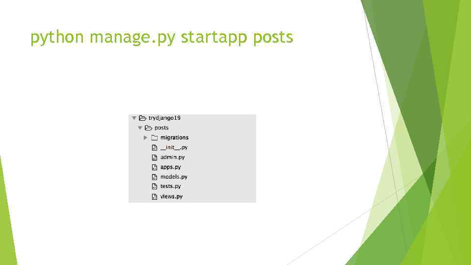 python manage. py startapp posts 