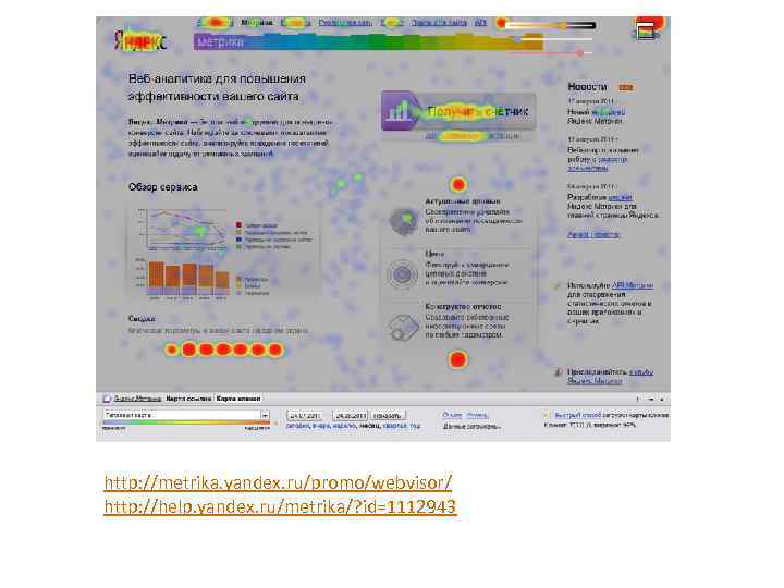 http: //metrika. yandex. ru/promo/webvisor/ http: //help. yandex. ru/metrika/? id=1112943 