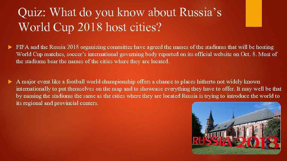 Quiz: What do you know about Russia’s World Cup 2018 host cities? FIFA and