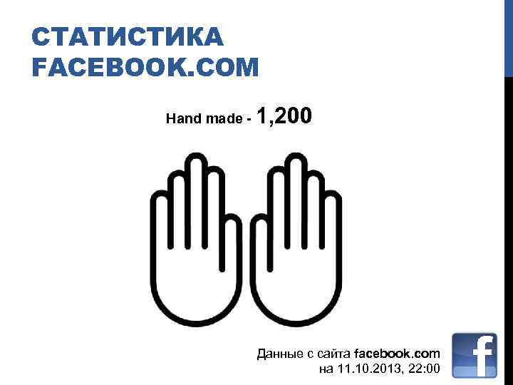 СТАТИСТИКА FACEBOOK. COM Hand made - 1, 200 Данные с сайта facebook. com на