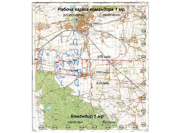 закінчена: розпочата: 152 146 150 2/10 омбр 144 1 мр 2 мр 151 1/10