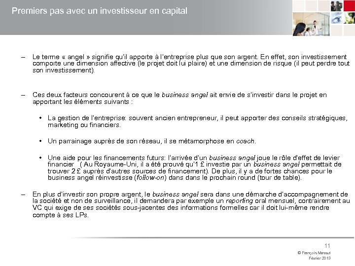 Premiers pas avec un investisseur en capital – Le terme « angel » signifie