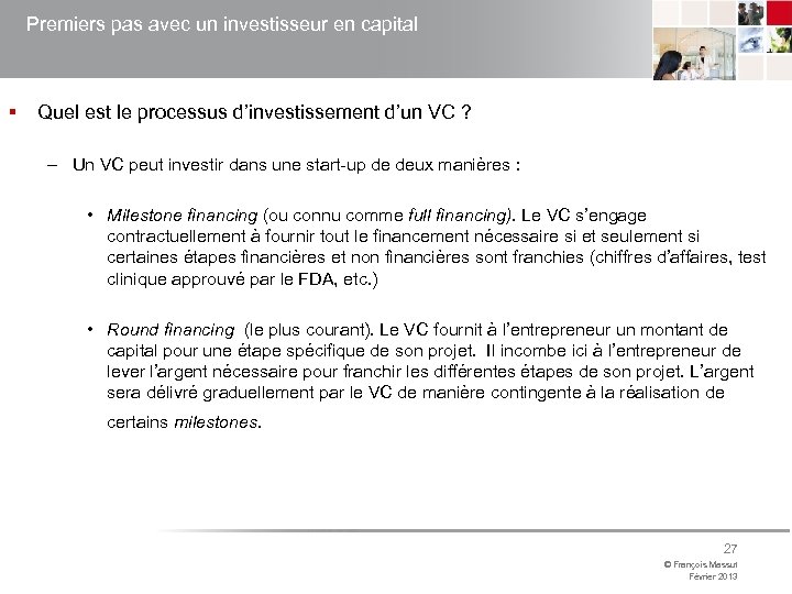 Premiers pas avec un investisseur en capital § Quel est le processus d’investissement d’un