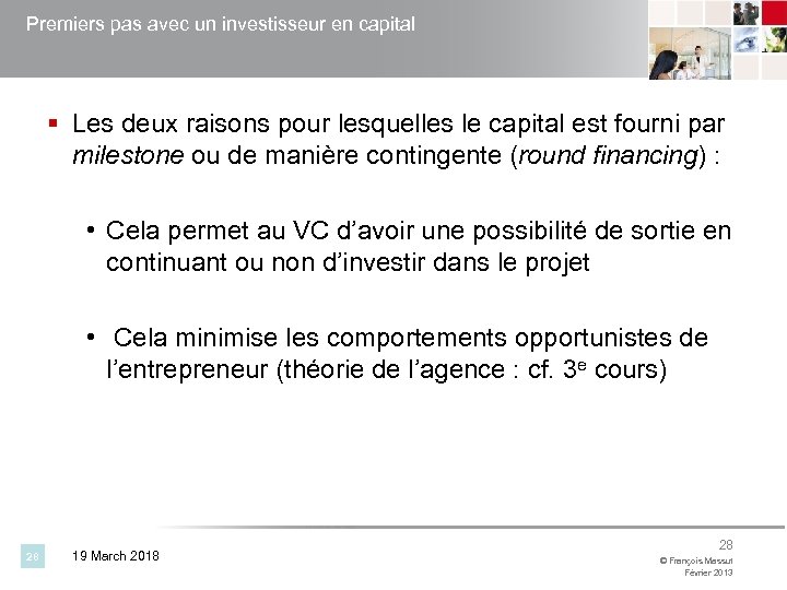 Premiers pas avec un investisseur en capital § Les deux raisons pour lesquelles le