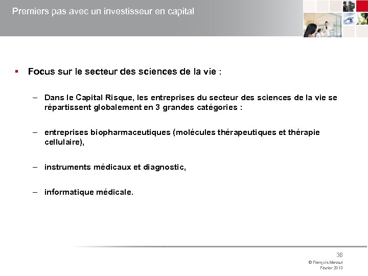 Premiers pas avec un investisseur en capital § Focus sur le secteur des sciences