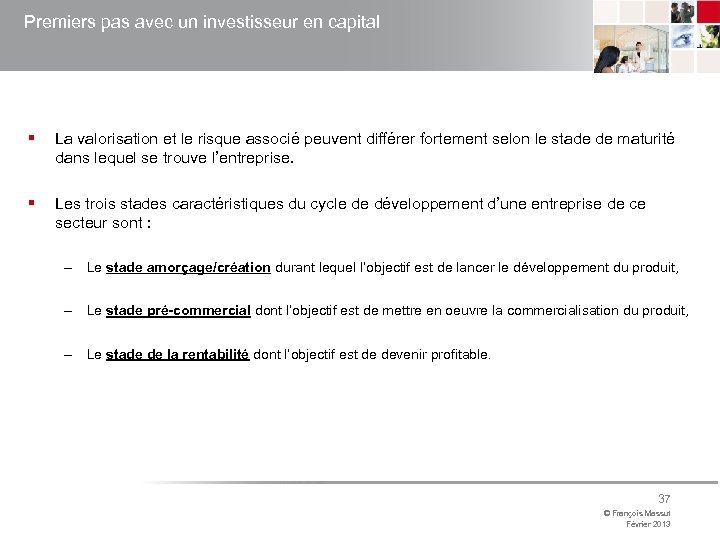 Premiers pas avec un investisseur en capital § La valorisation et le risque associé