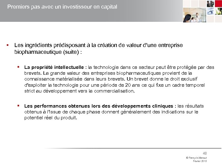 Premiers pas avec un investisseur en capital § Les ingrédients prédisposant à la création