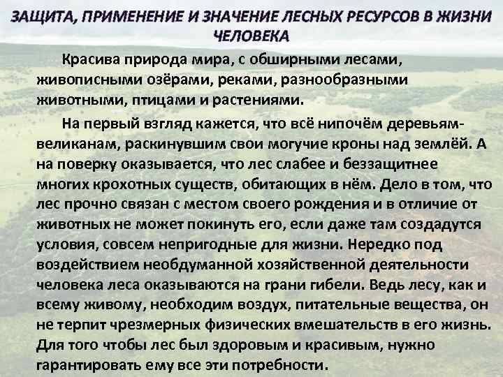 Лесные ресурсы мира презентация